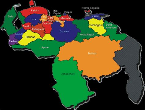 mapa de venezuela con sus estados y capitales